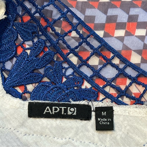 Sleeveless Tunic Top Abstract Print Sheer Flowy Casual Blouse - Picture 6 of 8